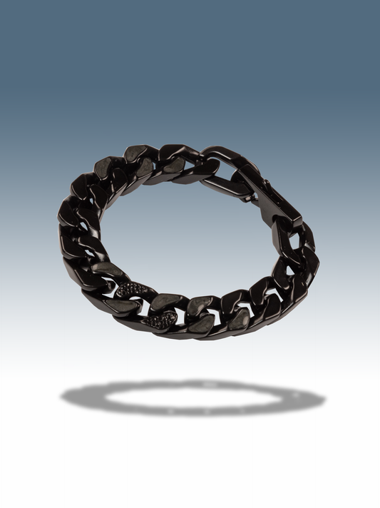 Bracciale cuban ice black nero 12 mm