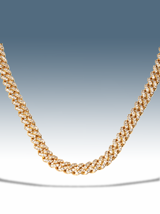 Ice Cuban Halskette Weißgold 10 mm
