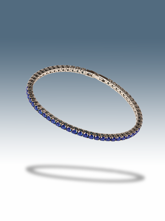 Bracciale tennis blu silver 3 mm