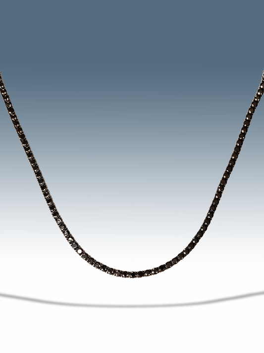 Collana tennis nero black 3 mm