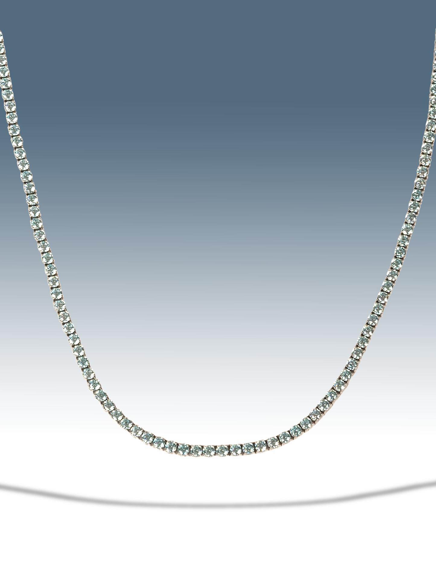Blaue Tenniskette Silber 3 mm