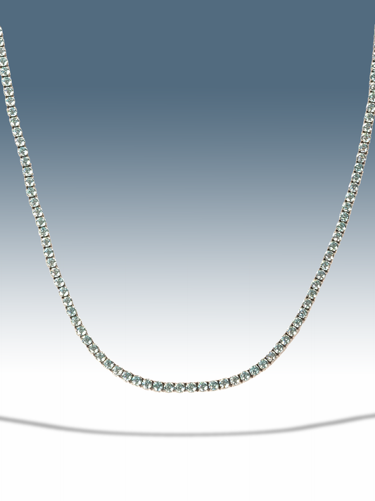 Collana tennis azzurro silver 3 mm