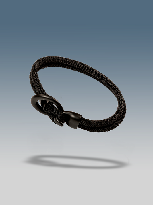 Schwarzes geflochtenes Seilarmband