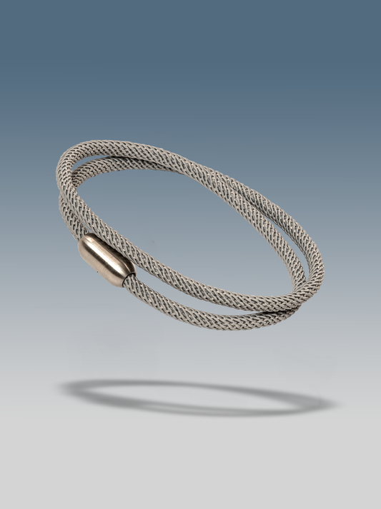 Graues Seil-Magnetarmband