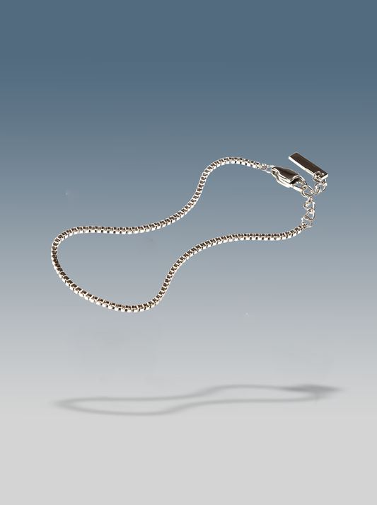 Minimalistisches Box-Silberarmband