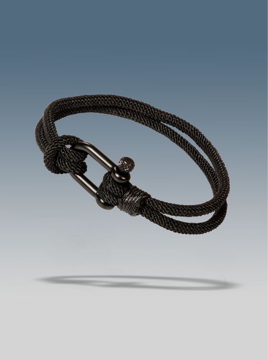 Schwarzes Knotenseilarmband