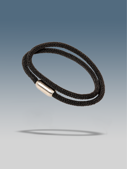 Schwarzes Seil-Magnetarmband