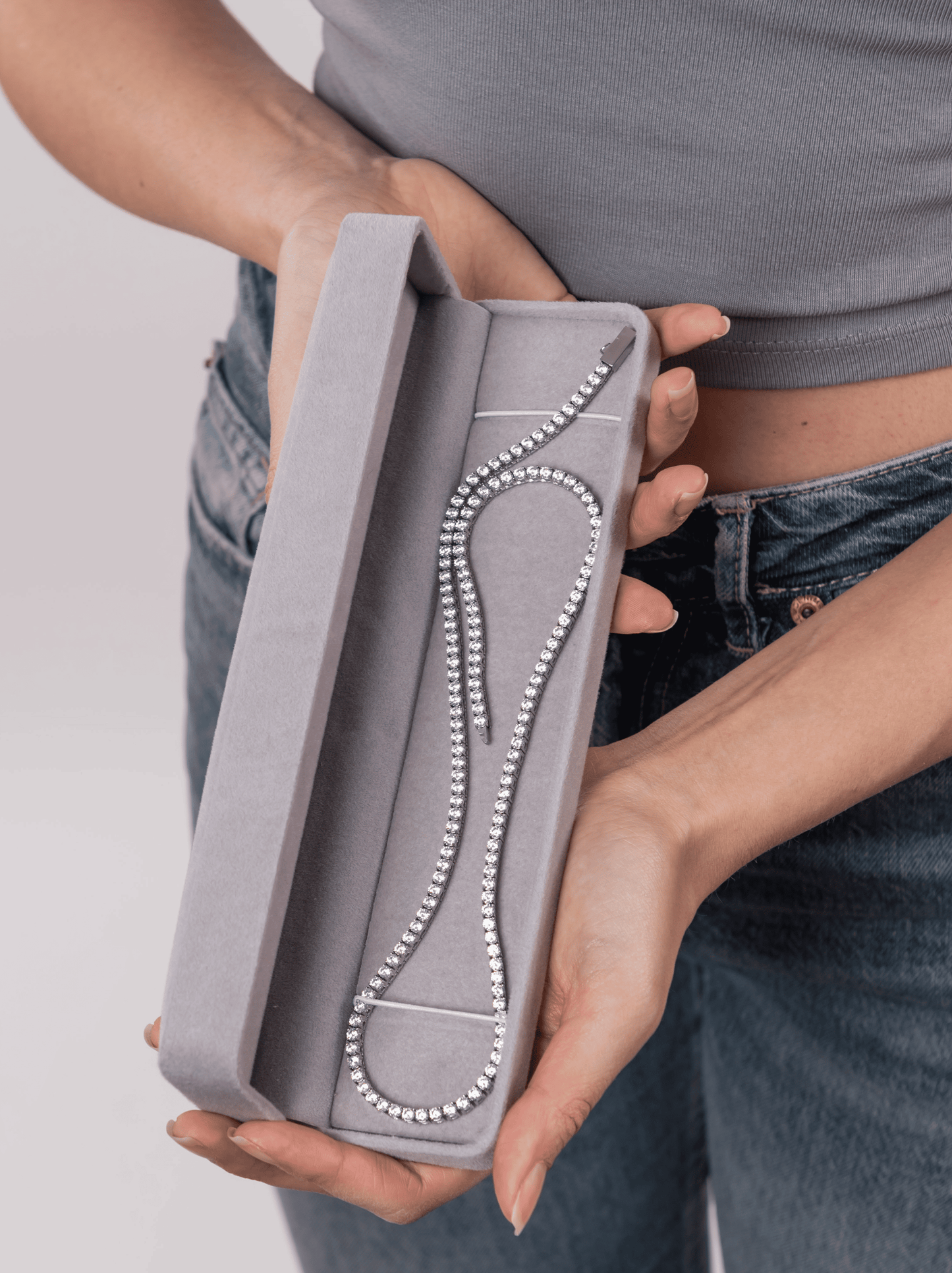 Weiße silberne Tenniskette 3 mm