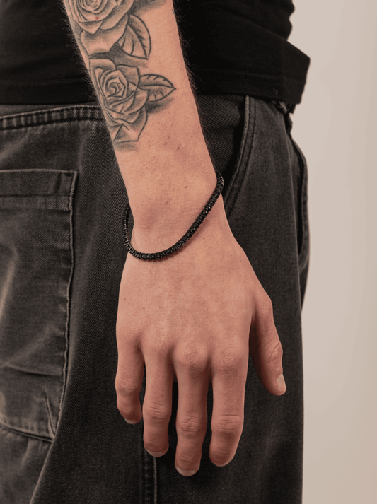 Bracciale tennis nero black 3 mm