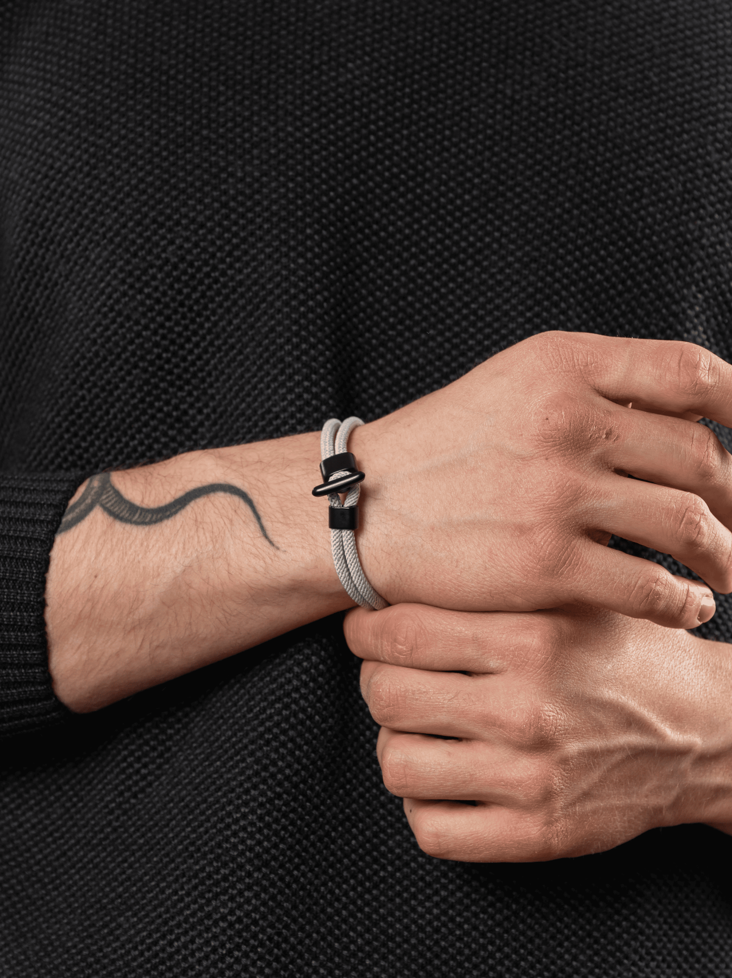 Seilarmband Anker grau