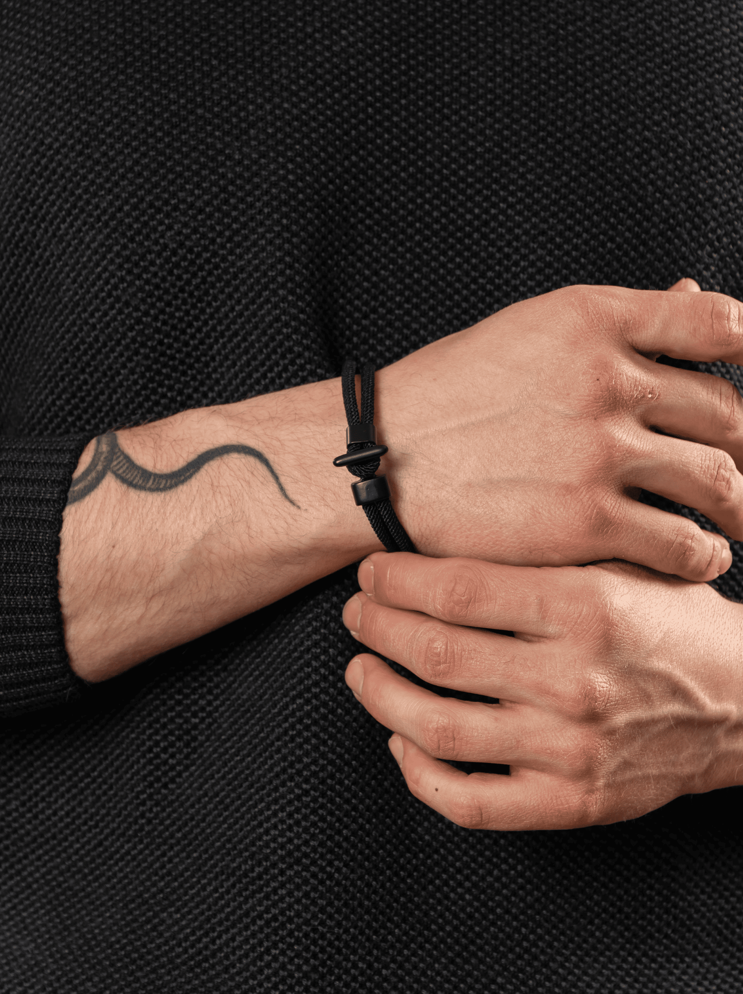 Schwarzes Ankerseilarmband