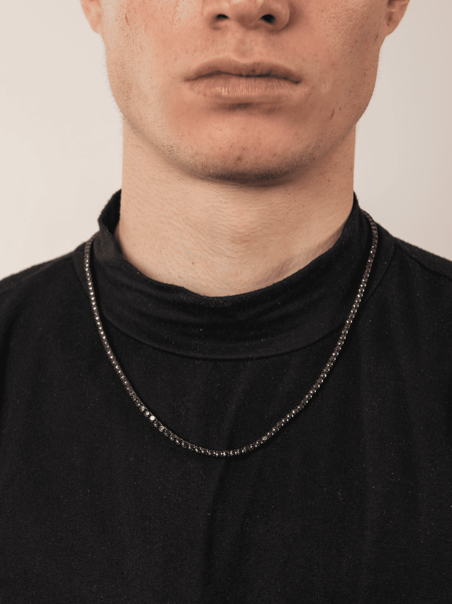 Collana tennis nero black 3 mm