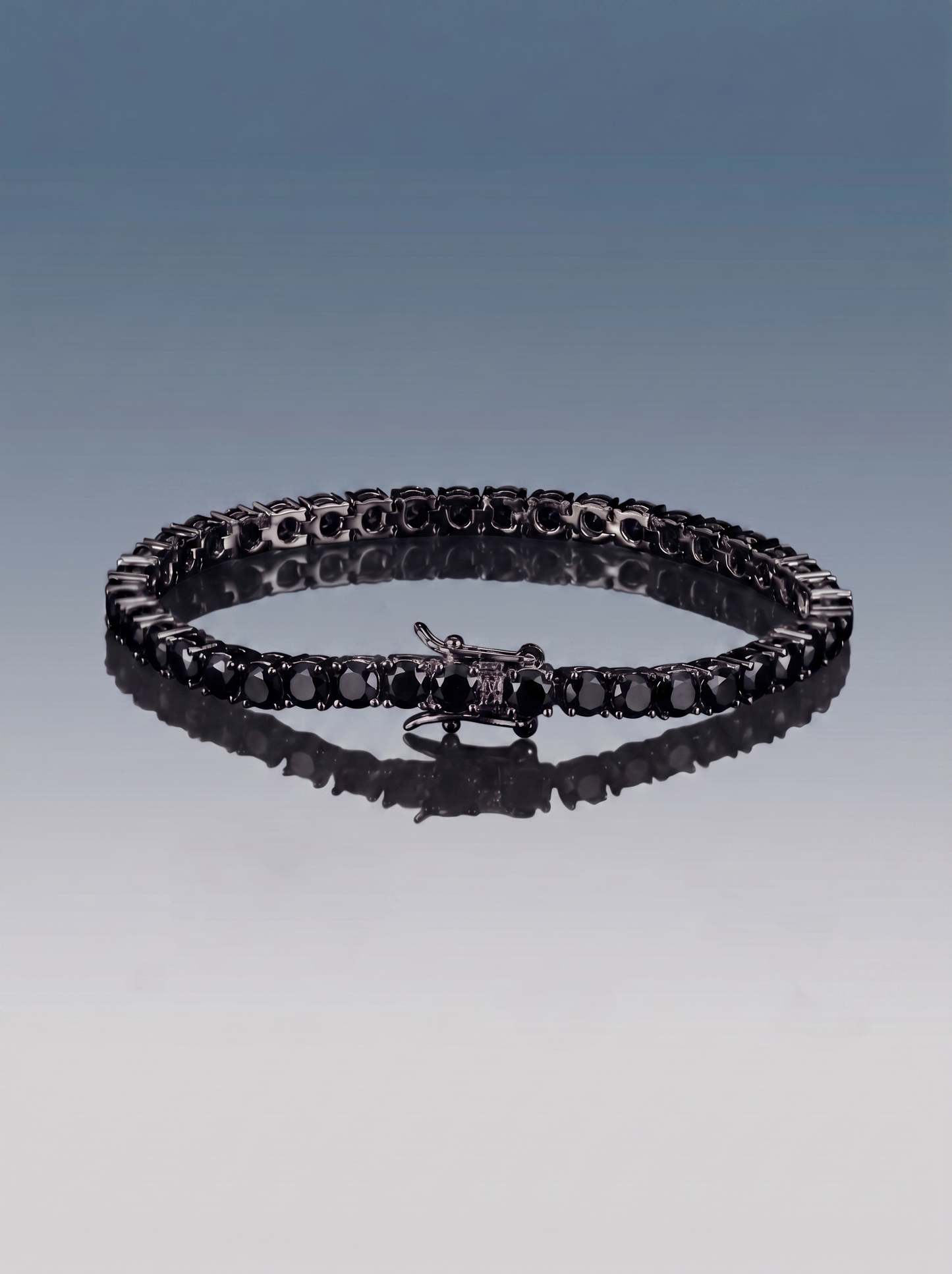 Schwarzes Tennisarmband schwarz 3 mm