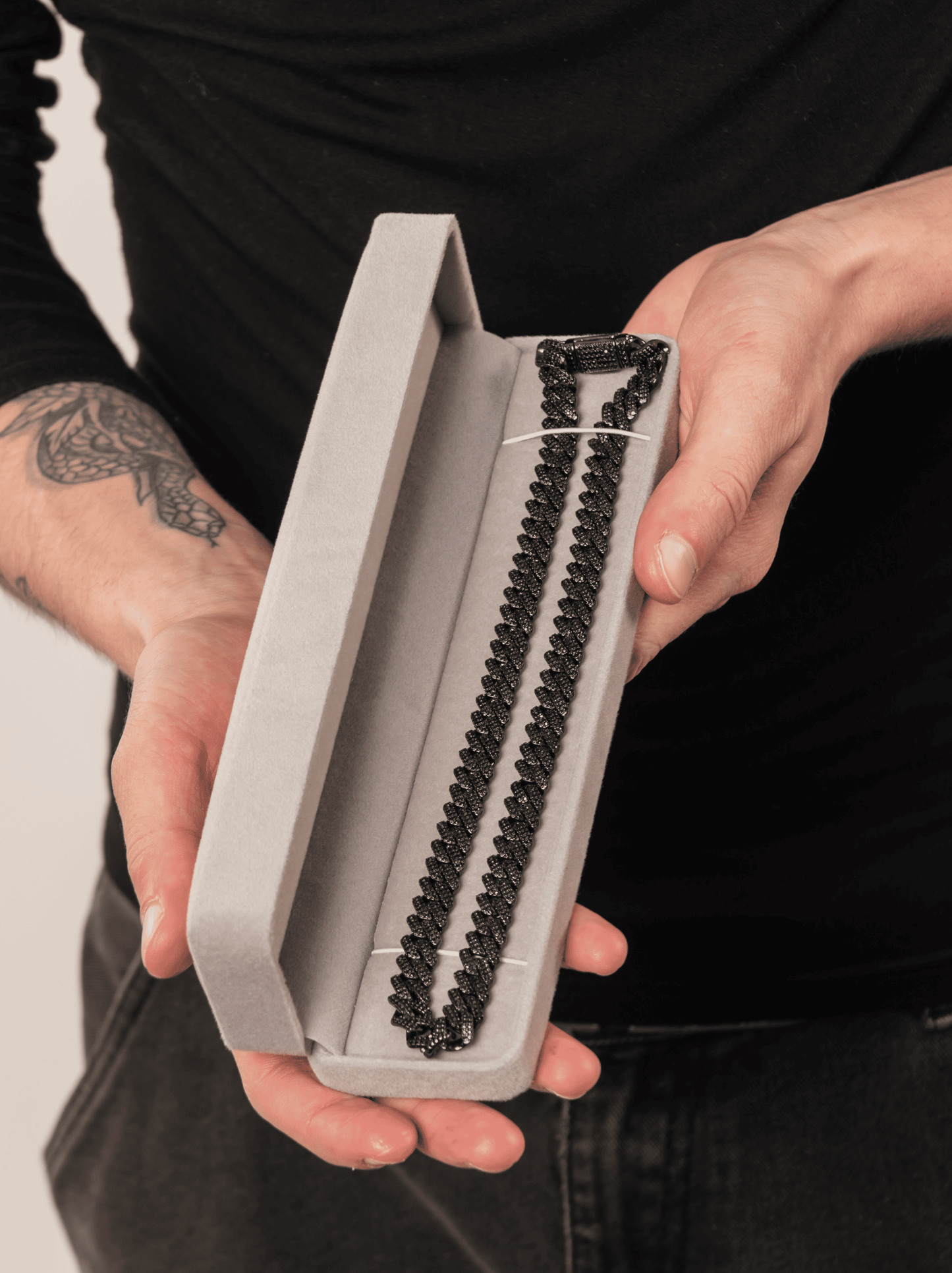 Ice Cuban Schwarze Halskette 10 mm