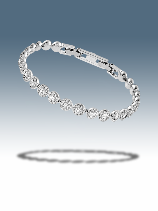Bracciale tennis argento pietra tonda