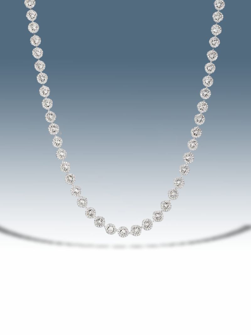 Collana tennis argento pietra tonda