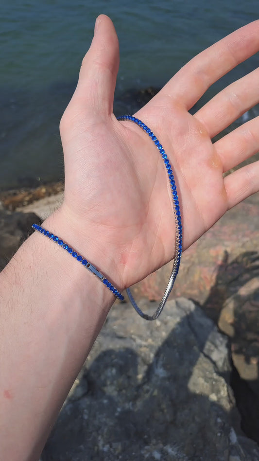 Set tennis blu silver