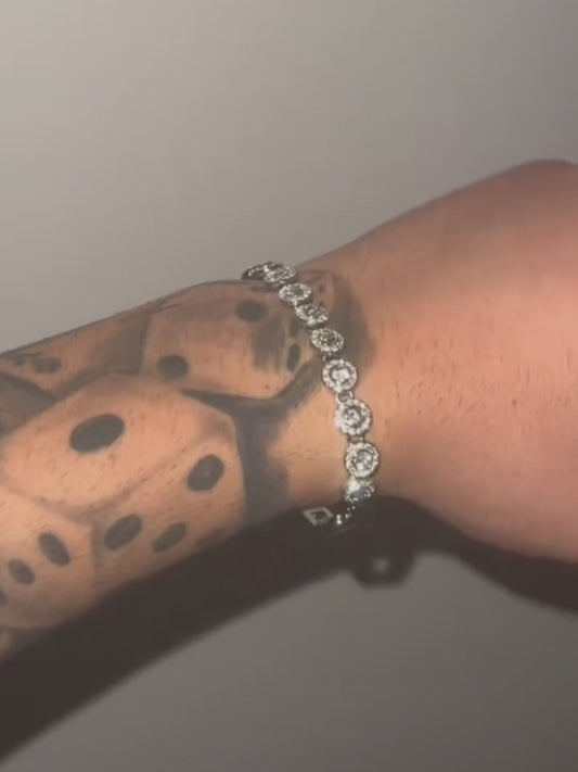 Set tennis argento pietra tonda