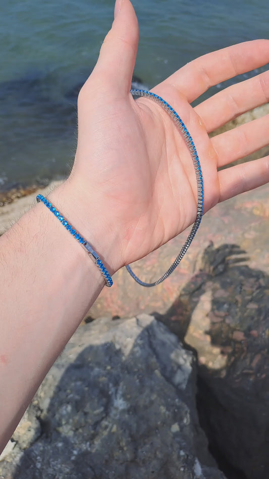 Set tennis azzurro silver